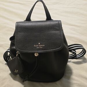 Kate Spade Black Leather Backpack